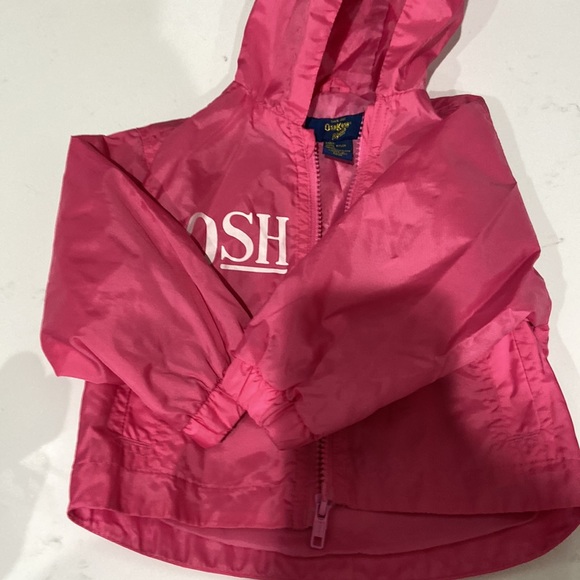 Pink windbreaker / raincoat OshKosh B'Gosh 100% nylon 12 month - Picture 8 of 13